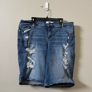 Torrid 24 plus Blue Distressed Jean Shorts